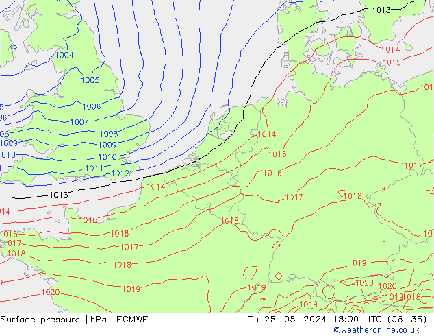 pression de l'air ECMWF mar 28.05.2024 18 UTC