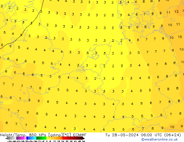 Z500/Rain (+SLP)/Z850 ECMWF mar 28.05.2024 06 UTC