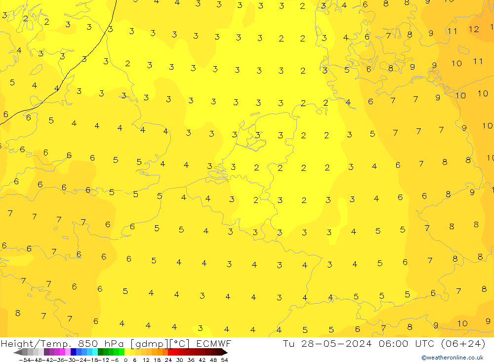 Z500/Rain (+SLP)/Z850 ECMWF mar 28.05.2024 06 UTC