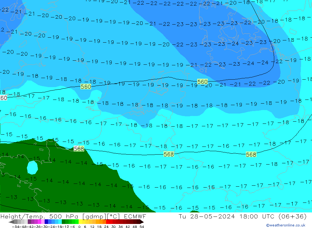 Z500/Rain (+SLP)/Z850 ECMWF mar 28.05.2024 18 UTC