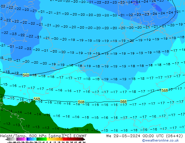 Z500/Rain (+SLP)/Z850 ECMWF St 29.05.2024 00 UTC