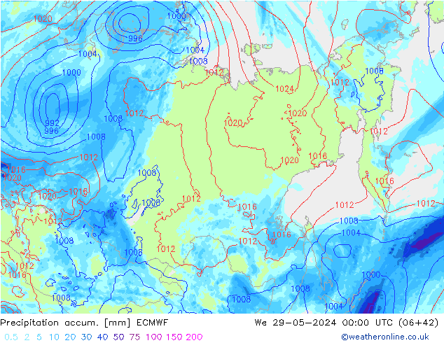 Précipitation accum. ECMWF mer 29.05.2024 00 UTC