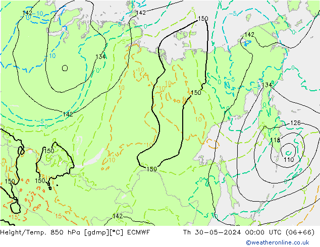 Z500/Rain (+SLP)/Z850 ECMWF Th 30.05.2024 00 UTC