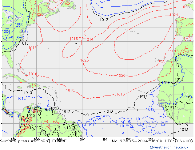 приземное давление ECMWF пн 27.05.2024 06 UTC