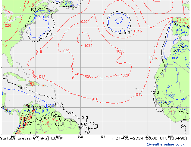 pression de l'air ECMWF ven 31.05.2024 00 UTC