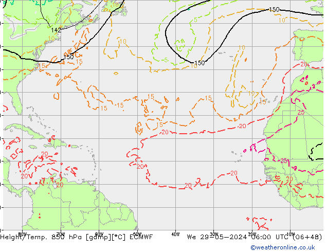 Z500/Regen(+SLP)/Z850 ECMWF wo 29.05.2024 06 UTC