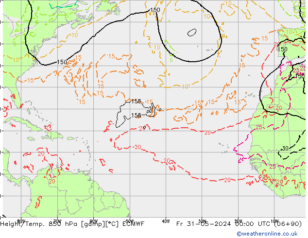 Z500/Rain (+SLP)/Z850 ECMWF Fr 31.05.2024 00 UTC