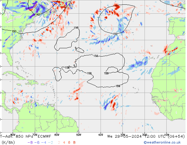 T-Adv. 850 hPa ECMWF Çar 29.05.2024 12 UTC