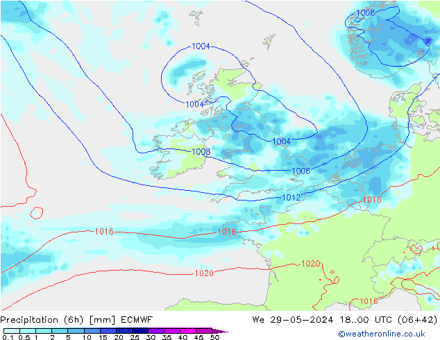 Z500/Rain (+SLP)/Z850 ECMWF śro. 29.05.2024 00 UTC