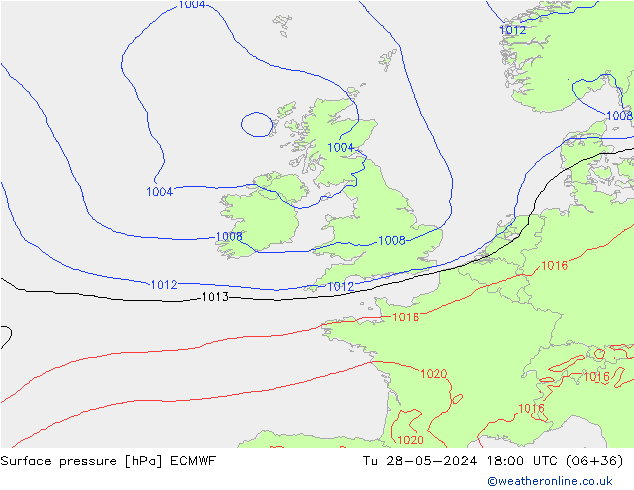 приземное давление ECMWF вт 28.05.2024 18 UTC