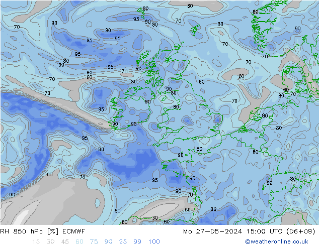 RH 850 hPa ECMWF  27.05.2024 15 UTC