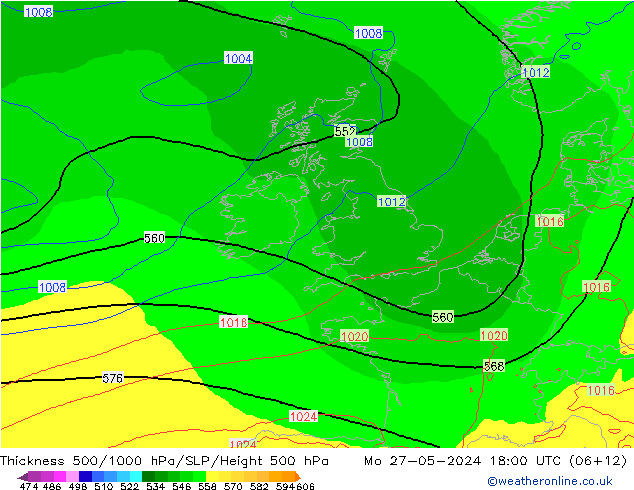 Thck 500-1000hPa ECMWF Mo 27.05.2024 18 UTC