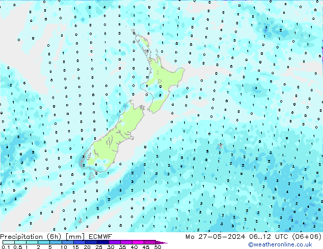 Z500/Rain (+SLP)/Z850 ECMWF Mo 27.05.2024 12 UTC