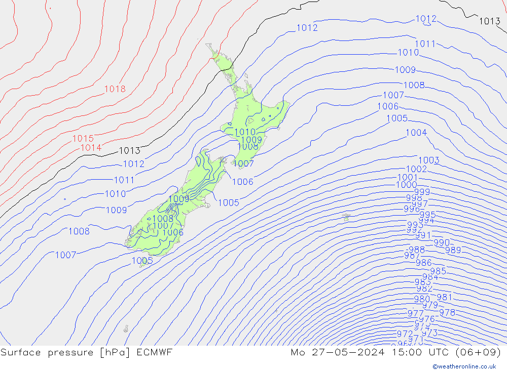 pression de l'air ECMWF lun 27.05.2024 15 UTC