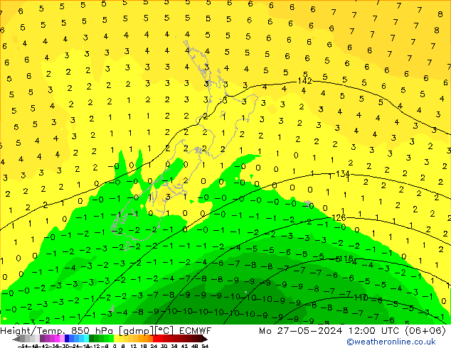 Z500/Rain (+SLP)/Z850 ECMWF  27.05.2024 12 UTC