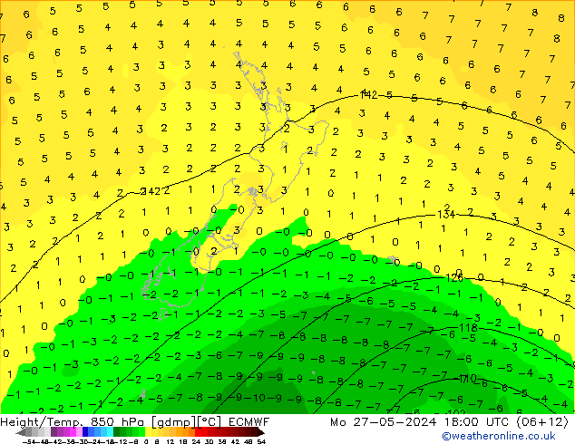 Z500/Rain (+SLP)/Z850 ECMWF  27.05.2024 18 UTC