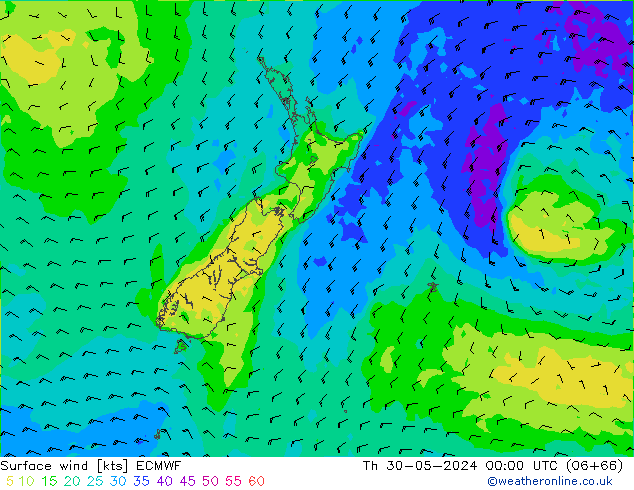 Rüzgar 10 m ECMWF Per 30.05.2024 00 UTC