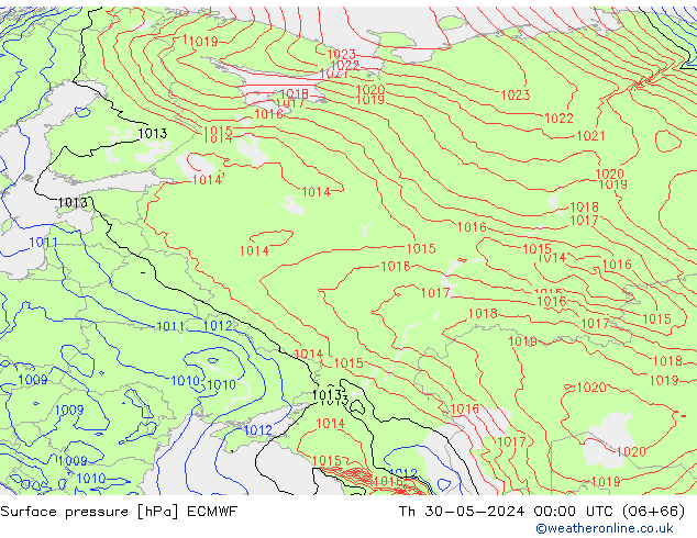 приземное давление ECMWF чт 30.05.2024 00 UTC