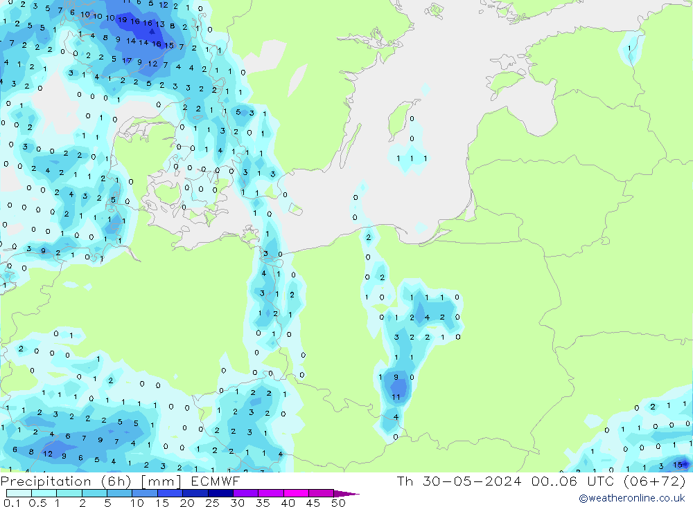 Z500/Rain (+SLP)/Z850 ECMWF jeu 30.05.2024 06 UTC