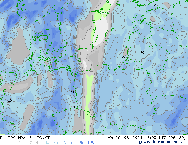 RV 700 hPa ECMWF wo 29.05.2024 18 UTC