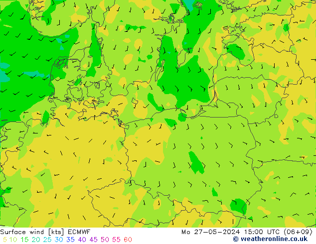 Surface wind ECMWF Mo 27.05.2024 15 UTC