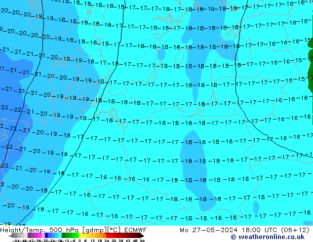 Z500/Rain (+SLP)/Z850 ECMWF lun 27.05.2024 18 UTC