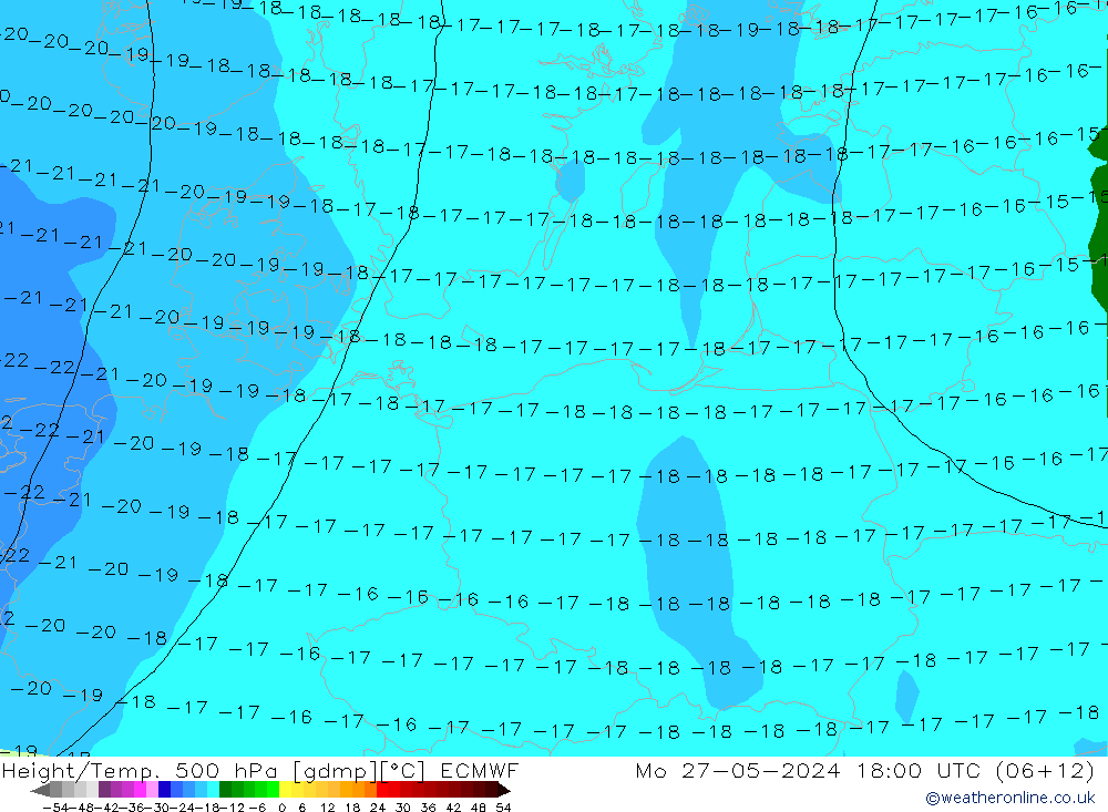 Z500/Rain (+SLP)/Z850 ECMWF Mo 27.05.2024 18 UTC