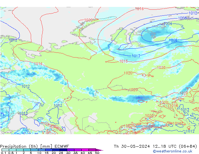 Z500/Rain (+SLP)/Z850 ECMWF Th 30.05.2024 18 UTC