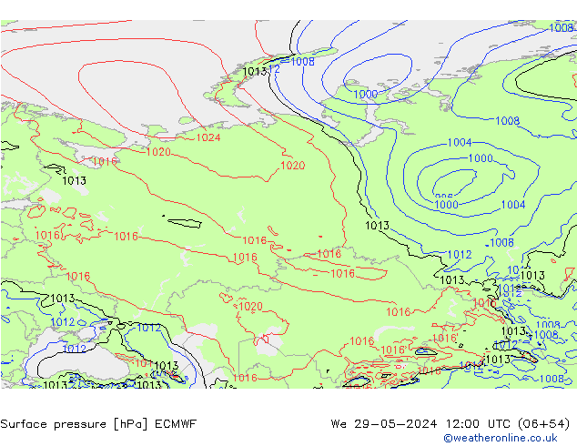 Surface pressure ECMWF We 29.05.2024 12 UTC