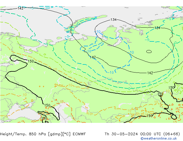 Z500/Rain (+SLP)/Z850 ECMWF Qui 30.05.2024 00 UTC