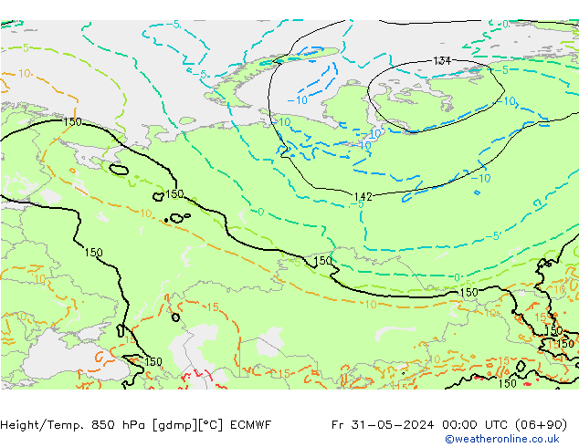 Height/Temp. 850 гПа ECMWF пт 31.05.2024 00 UTC