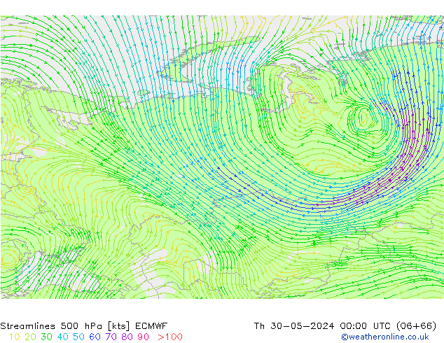 Rüzgar 500 hPa ECMWF Per 30.05.2024 00 UTC