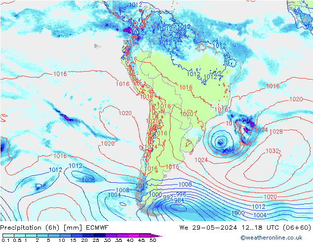 Z500/Rain (+SLP)/Z850 ECMWF Mi 29.05.2024 18 UTC