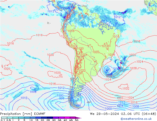 Precipitación ECMWF mié 29.05.2024 06 UTC