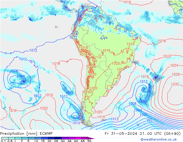 Precipitation ECMWF Fr 31.05.2024 00 UTC