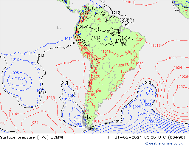 Yer basıncı ECMWF Cu 31.05.2024 00 UTC