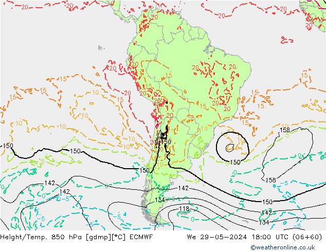 Z500/Rain (+SLP)/Z850 ECMWF St 29.05.2024 18 UTC