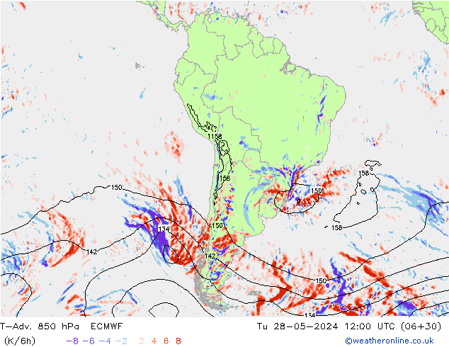 T-Adv. 850 hPa ECMWF Ter 28.05.2024 12 UTC