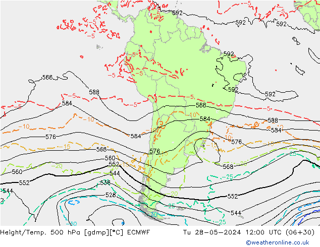 Z500/Rain (+SLP)/Z850 ECMWF Ter 28.05.2024 12 UTC