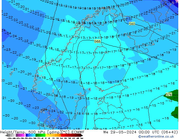 Z500/Rain (+SLP)/Z850 ECMWF St 29.05.2024 00 UTC