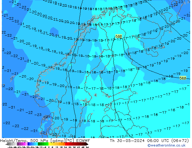 Z500/Rain (+SLP)/Z850 ECMWF Qui 30.05.2024 06 UTC