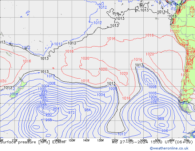 ciśnienie ECMWF pon. 27.05.2024 15 UTC