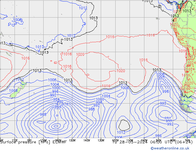 Surface pressure ECMWF Tu 28.05.2024 06 UTC