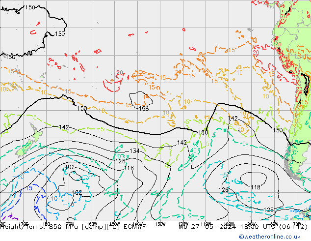 Z500/Rain (+SLP)/Z850 ECMWF lun 27.05.2024 18 UTC