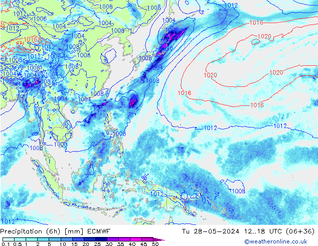 Z500/Regen(+SLP)/Z850 ECMWF di 28.05.2024 18 UTC