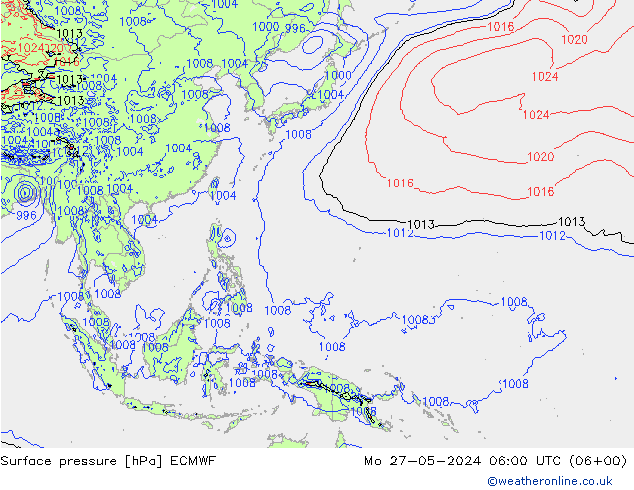 Yer basıncı ECMWF Pzt 27.05.2024 06 UTC