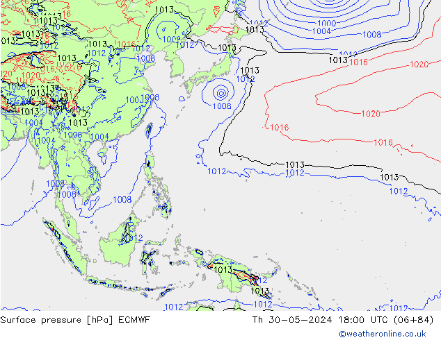 Luchtdruk (Grond) ECMWF do 30.05.2024 18 UTC