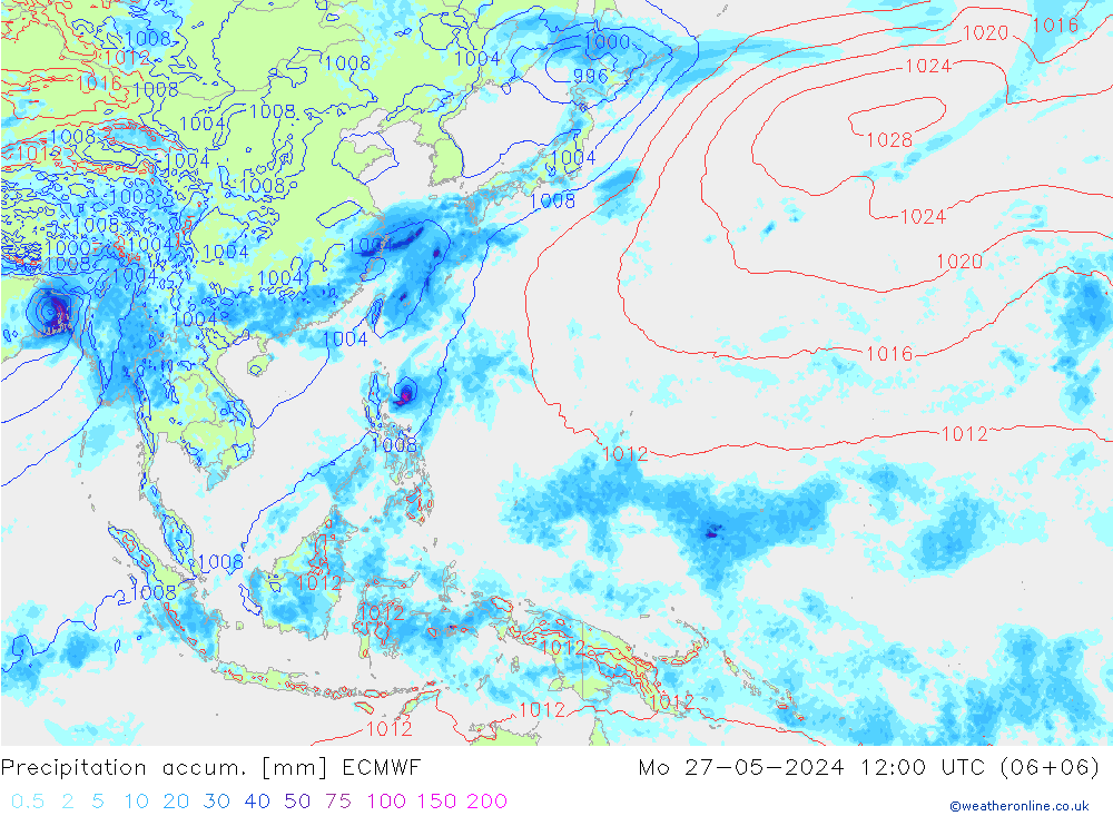 Nied. akkumuliert ECMWF Mo 27.05.2024 12 UTC