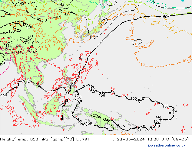 Z500/Regen(+SLP)/Z850 ECMWF di 28.05.2024 18 UTC