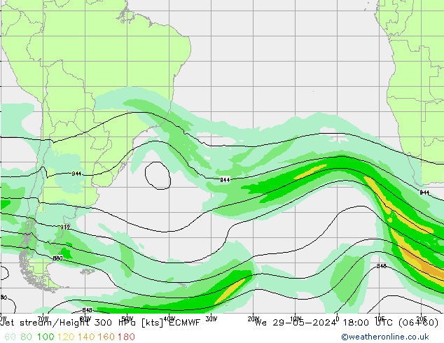 Straalstroom ECMWF wo 29.05.2024 18 UTC